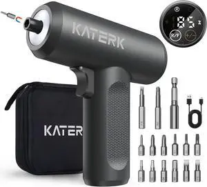 Electric Screwdriver Set - 4V Cordless Screwdriver Rechargeable 2500mAh - 5 Torque Settings Power Screwdriver 250RPM 5N·m Max - Tools for Furniture Electrical Repairs - LED 15 S2 Metal Bit 1/4 Hex