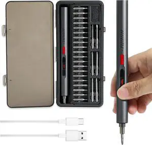 Mini Electric Screwdriver Set Precision Electric Screwdriver With 28-in-1 Magnetic Bits 3 Gears Torque 3LED lightOverload Protection high torqueRepair Tool Set for Phone Camera Laptop