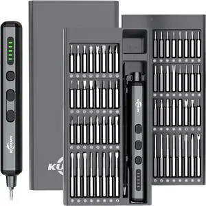 68-in-1 Mini Electric Screwdriver Set Small Electric Screwdriver Cordless with 64 Magnetic Bits 5 Torque Settings 4 LED Lights Power Screwdriver Repair Tool Kit for Phone Camera Laptop Watch