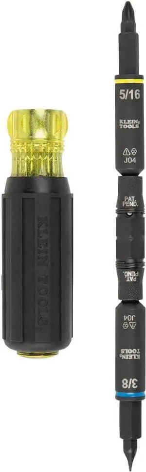 Klein Tools 32527HD KNECT 11-in-1 HVAC Multi-Bit Screwdriver/Nut Driver Impact Rated with Phillips Slotted Square and Schrader Bits