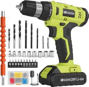 Cordless Drill Set 20V Electric Power Drill with Battery And Charger Torque 30N 21+1 Torque Setting 3/8-Inch Keyless Chuck Drill Driver Bits Kit with LED Electric Drill Set. green)