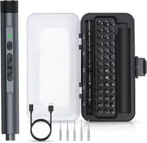 49-in-1 Mini Electric Screwdriver 3.6V Precision Screwdriver Set with 47 Magnetic Bits LED Lights Rechargeable Repair Tool Kit for Phone PC Laptop Watch DIY