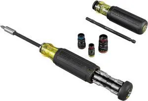 Klein Tools 80083 Impact Driver Kit with 7-in-1 SAE Impact Socket Set and 14-in-1 Multi-Bit Adjustable Length Screwdriver 2-Piece