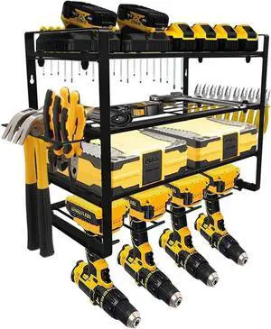 Power Tool Organizer Rack 4 Layer Heavy Duty Steel Wall Mounted Power Tool Screwdriver Tool Rack.