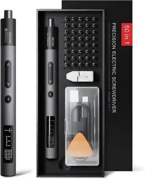 Mini Electric Screwdriver Set Rechargeable with USB-C 50-in-1 Precision Repair Kit with Magnetic Bits for Electronics Phones Cameras Laptops & Watches (Black)