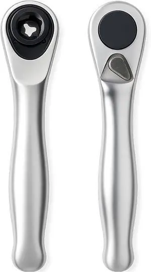 Bent Handle Mini Ratchet Wrench - 72-Tooth Blind Hole Socket Tool for Hex Bits & Screwdriver Bits 40Cr Steel >72N.M Torque