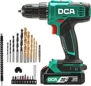 Cordless Drill Set 336 in-lbs Torque 3/8 Keyless Chuck Electric Power Drill with 2.0Ah Battery and Charger 18+1 Position 25-Piece 20V Drill Driver Kit ADJZ2035