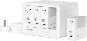 12-in-1 Desktop Charging Station with 3 Retractable Type-C Chargers and 1 Lightning Charger 40W USB-C Power Strip with 31.5in Cable Extension Cord with 1020J Surge Protection for Home Office