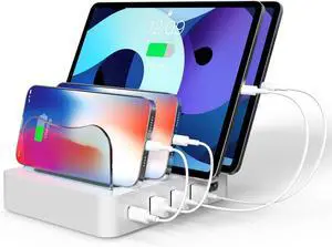 USB Charging Station - Charging Dock - 4-Port - Fast Charging Station for Multiple Devices - Docking Station - Smart Charging Station Dock - Multi Charging Station for Cell Phones and Tablets