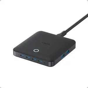 Nano Charging Station 130W Fast Charging 6-Port Slim USB C Charger with 4 USB C 2 USB A Ports Compact for iPhone 16 iPad MacBook Pixel Galaxy Home Office and Travel (Non-Battery)