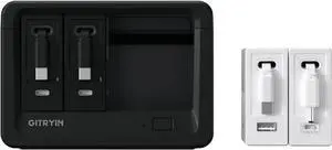 1 DC Retractable Wall Charger 1 Type-C Retractable Wall Charger with 1 USB A Port and 10-in-1 Desktop Charging Station with 2 Type-C Retractable Wall Chargers