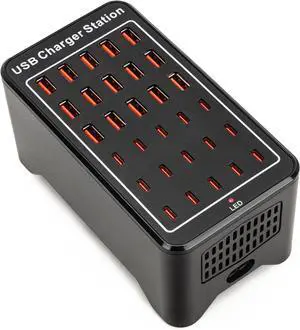 USB C Charging Station for Multiple Devices 150W 30 Ports Charger Block for Ipad Cell Phone Multiple USB Power Strip for Family Classroom
