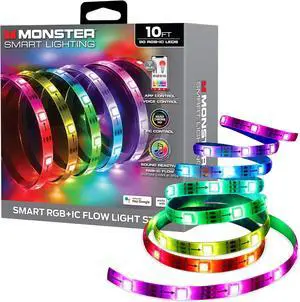 Smart RGB+IC LED Strip Lights 10ft  Sound Reactive Strip Lights for Bedroom App & Voice Control RGB Light Strip for Room Alexa Google Home Razer Chroma Sync - 90 RGB+IC LED Lights