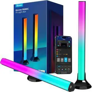 RGBIC Light Bars 15 Inches WiFi TV Backlight Suitable for 45-70 inch TVs Smart Light Bars with Multiple Placement Options Work with Alexa and Google Assistant Black