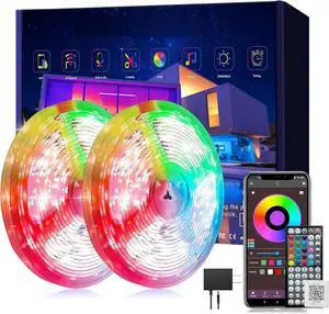 Led Lights for Bedroom 250ft (2 Rolls of 125ft) Color Changing RGB Led Strip Lights with 60 Keys Remote and App Control Music Sync Led Lights for Room Kitchen Party Home Decor