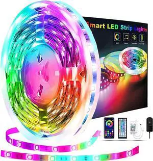 65.6ft Led Strip Lights Led Light Strips Music Sync Color Changing Led Lights with App Control and Remote Led Lights for Bedroom Party Home Decoration