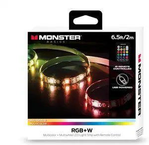 Multi-Color and Multi-White LED Light Strip 6.5 Foot Customizable Peel and Install Flexible Enhanced Ambiance Remote Control Included Home Decoration Any Room