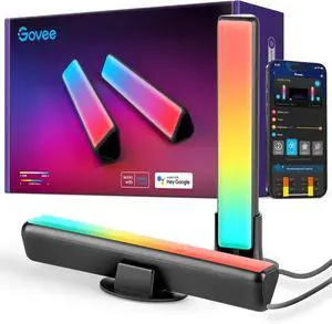 Smart LED Light Bars Work with Alexa and Google Assistant RGBICWW WiFi TV Backlights with Scene and Music Modes for Gaming Pictures PC Room Decoration