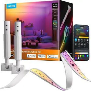 Strip Light with Skyline Kit 13.1ft Smart LED Strip Lights Work with Alexa Google Assistant and Matter RGBWWIC Color Changing Light Strip LED Lights for Bedroom Party Home Decor