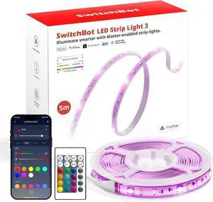 16.4ft RGB LED Strip Lights for Bedroom 12V Smart Light Strip with Matter Works with Apple Home Alexa Google Home Music Sync Color Changing for Room Cabinet Party Decor