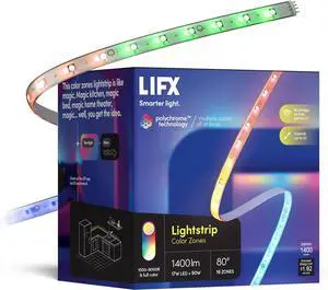 Lightstrip Color Zones Wi-Fi Smart LED Light Strip Full Color with Polychrome Technology? No Bridge Required Works with Alexa Hey Google HomeKit and Siri 80 Kit