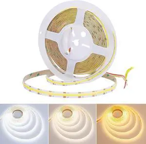 24V COB LED Strip Lights White CCT 2700K-6000K 610LM/FT Ultra Bright UL Listed 16.4ft 640LEDs/M High Density CRI 92+ 90W Dimmable Tunable White LED Tape Light for Commercial Residential