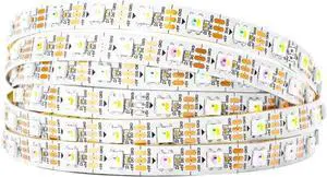 RGBW RGB+Natural White SK6812 (Similar WS2812B) 4 Colors in 1 LED Strip Individually Addressable 16.4ft 60Pixel/m 300LED Light Dream Color IP30 DC5V White PCB (No Adapter or Controller)