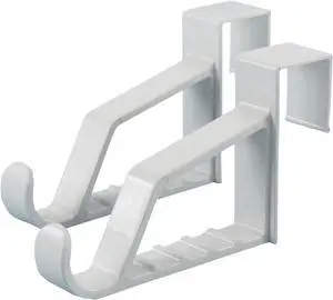 2 Pack Over The Door Hooks for Hangers - Extra Strong White Plastic Over Door Hook for Hanging Clothes Towels Robes Hats Bags and More