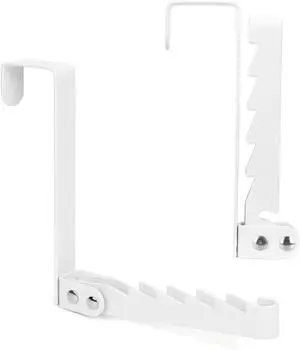Over The Door Hooks Hanger 2 Pack Collapsible Folding Over The Door Organizer Rack Space Saving Hanging Storage Hanger for Clothes Coats Towels for Bedroom Bathroom White