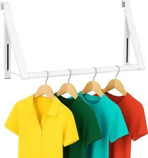 HOLDN STORAGE Over The Door Hanger Foldable - Over The Door Rack for Hanging Towels Coats & Clothes - Over The Door Hanger Hooks for Bedroom Washroom and Office.