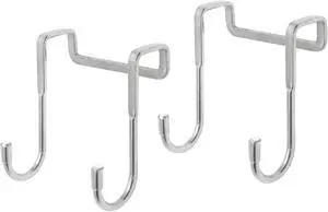 2 Pack Over The Door Double Hanger Hooks 304 Stainless Steel Double S-Shaped Hooks Heavy Duty Door Hooks for Hanging Clothes Towels Coats and More Door Thickness Less Than 3/4 inch