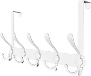 Over The Door Hooks Coat Rack for Hanging Clothes Hat Towel (Heavy Duty White 1pcs)