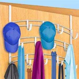 Professional? Home? Over Door Hooks Rack - 14 Hook Over Door Hanger - Over Door Towel Rack - Hanging Towels or Clothes - Bathroom Bedroom or Laundry Room - Lifetime Ltd. Warranty - White