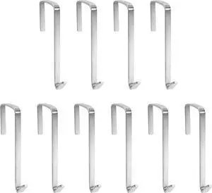 10 Pack Over The Door Metal Hook Hanger to Fit Interior Doors with Thickness from 1.65