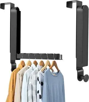 Over The Door Drying Rack 2 Pack Foldable Over The Door Hooks Hanger for Laundry Clothes Heavy Duty Door Organizer Rack Coat Towels Hanging Storage for Bedroom Bathroom Kitchen