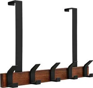 Over The Door Hooks - Door Hanger Hooks Over The Door Towel Rack for Bathroom Pine Wood Over The Door Hooks for Hanging 16.9 Inches