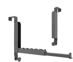 Over The Door Drying Rack Foldable Portable Over The Door Hooks Hanger with Towel Racks for Coat Clothes Laundry Bathroom Bedroom Travel Hangers (Space Grey 1 Pack)