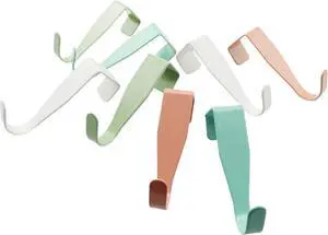 8PCS Carbon Single Hook Back Hanging Cabinet Wardrobe Door Hook No Punching Cabinet Storage Hanging Rack Clothes Hook Cabinet Colored Small Hook Multicolor for Kitchen Bathroom Laundry Room