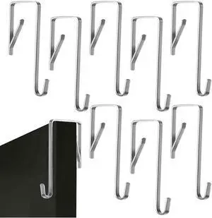 12 Pack Heavy Duty Stainless Steel Door Hanger Door Hooks Adjustable Over The Door Hook for Clothes Hanging Hats Keys Towels Coats Handbags Ornaments