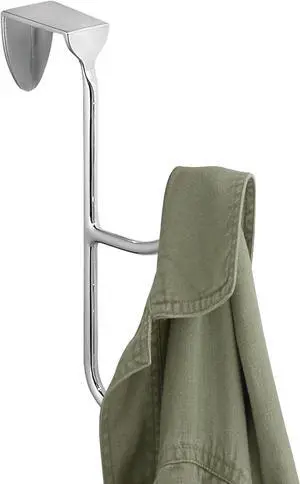 iDesign Orbinni Over The Door Organizer Hooks for Coats Hats Robes Towels - Double Hook Chrome