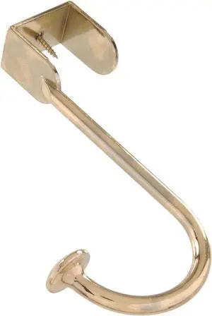 Hardware Essentials 852907 Over The Door Hook Brass