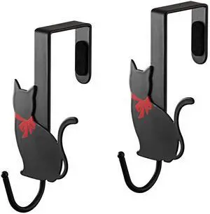 Yamazaki Home Cat Cat Over The Door Hook - Coat Organizer Hanger for Doors (Set of 2) - Steel