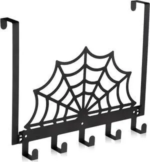 Over The Door Hooks Gothic Shelf Halloween Wall Decor Towel Holder for Bathroom Door Mount Wall Mount Towel Rack (Cobweb)