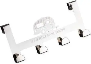 Life is Better at The Campsite Over-The-Door Towel Hanger | Convenient to Use and Fits Up to 1-1/2-Inches Thick Standard Interior Doors | (53388)