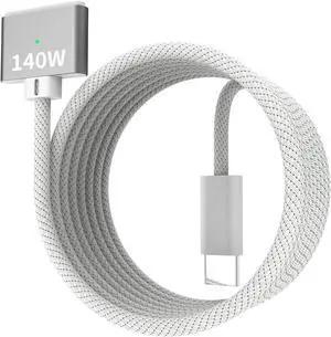 140W USB-C to Magnetic 3 Cable 6.6FT/2M Compatible with Magsafe Charging Cable for MacBook Air 2024 M3 13 15 Air 2022/2023 M2 Pro 2023 M2 Pro & Max 14 16 Pro 2021 M1 & Max 14 16 White