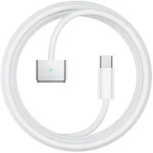 USB-C to Magnetic 3 Cable (6.6ft) 140W Fast Charging for MacBook Air (15/13 M4 2025 M3 2024 M2 2023 M2 2022) Pro (16/14 2024/2023/2021) White