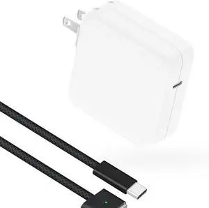 Charger for MacBook Pro 14 16 inch MacBook Air 13 15 inch 2025 2024 2023 2022 2021 M4 M3 M2 M1 Mac Super Compact Power Adapter 6.6FT USB C to 3 Braided Cable LED Original Quality Space Black
