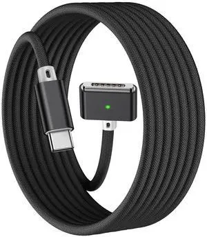 140W USB-C to Magnetic 3 Cable (6.6FT Black) Fit for MacBook Air Charger Mag-Safe Gen 3 Port Magnetic Safe 3 Cable Fit for 2024 MacBook Pro 14 16 M4 2023 Mac-Book Air 13 15 M3 & More