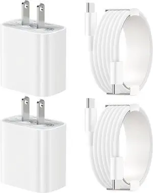 iPhone 15 Charger PD 30W Wall Charger with 6Ft Type C to C Fast Charging Cord for iPhone 15/Plus/Pro Max iPad Pro iPad Air iPad Mini MacBook Galaxy Google and More USB-C Device 2PACK