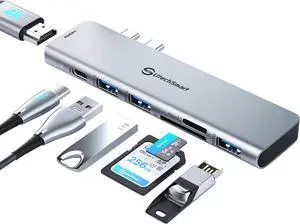 USB C Hub Adapter MacBook - 7 in 2 MacBook Pro/Air Accessories Multiport Adapter with Thunderbolt 3 Port 100W PD 4K@30Hz 40Gbps 4K HDMI 3*USB3.0 Data Port SD and MicroSD Card Reader